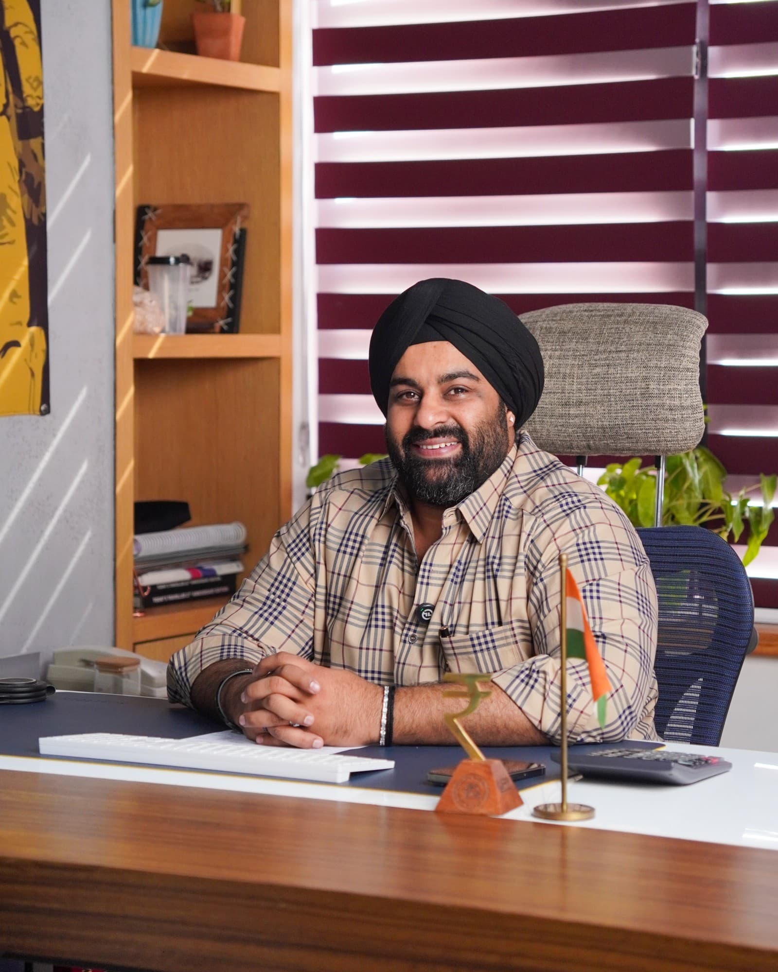 Angadh Singh Arora at his desk.
